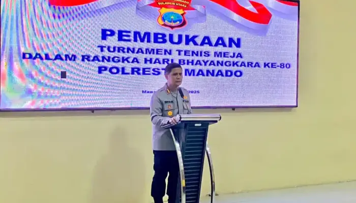 Pererat Soliditas, Polresta Manado Gelar Turnamen Tenis Meja Piala Kapolresta